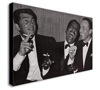 Impression sur toile encadrée Dean Martin, Sammy Davis Jr. et Frank Sinatra qui rit - Différentes tailles (A3 40,6 x 30,5 cm)