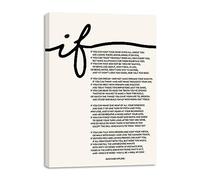 Impression sur toile encadrée « If Poem » de Rudyard Kipling - Décoration murale avec inscription « If Kipling » - Pour la maison ou le bureau