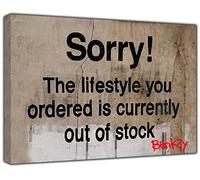 Impression sur toile encadrée Life Style Orded par Banksy - Décoration murale 30,5 x 20,3 cm - 18 mm de profondeur