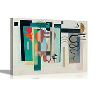 Impression sur toile encadrée Two Green Points par Wassily Kandinsky - Décoration Murale Pour maison, bureau, chambre à coucher - 86 x 61 cm - Format A1