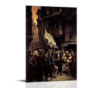 Impression sur toile « Entrée de Jeanne d'Arc à Orléans » - Décoration murale pour chambre à coucher, bureau, salon - 20 x 30 cm