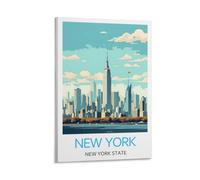 Impression sur toile État de New York - Décoration murale moderne - Poster décoratif familial - 20 x 30 cm