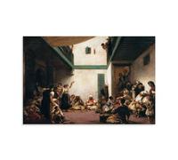 Impression sur toile Eugène Delacroix Famous Work (Un mariage juif au Maroc) - Impression sur toile - Idée photo à suspendre - 60 x 90 cm