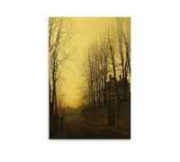 Impression sur toile exquise John Atkinson Grimshaw-Late Autumn (1886) - Peinture murale moderne - Idée cadeau - 30 x 45 cm