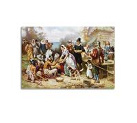 Impression sur toile « First Thanksgiving » par Jean-Leon Gerome - 30 x 45 cm