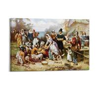 Impression sur toile First Thanksgiving par Jean-Leon Gerome 50 x 75 cm