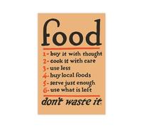 Impression sur toile « Food Don't Waste It » - 1 guerre mondiale - Décoration murale moderne pour chambre à coucher - 50 x 75 cm