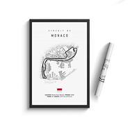 Impression sur Toile Formula 1 Imola Monaco Track Circuit Canvas Painting F1 Wall Art Nordic Posters Aesthetic Motorsport Decoration Room Decor,30X40Cm No Frame