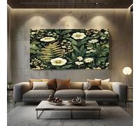 Impression Sur Toile Fougères Art Nouveau Tableau Moderne 80x160 cm Toile Decoration Murale Vert Tableau Decoration Murale Salon Chambre Salle, Sans Cadre