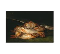 Impression sur toile Francisco Goya - Nature morte avec brème dorée - Décoration murale moderne pour chambre à coucher - 50 x 75 cm