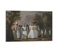 Impression sur toile « Free Women of Color with Their Children And Servants in A Landscape Agostino Brunias » - Décoration murale moderne - 20 x 30 cm