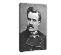 Impression sur toile Friedrich Nietzsche - Décoration murale pour chambre à coucher, bureau, chambre - Cadre cadeau - 50 x 75 cm