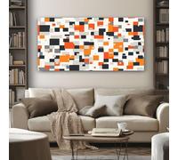 Impression Sur Toile Géométrique Carré Tableau Decoration Murale Salon 80x160 cm 1 Pièce Tableau Decoration Murale Mosaïque Carreau Peinture Sur Toile Chambre, Sans Cadre