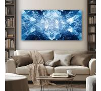 Impression sur Toile Géométrique Cristal 60x120 cm Sans Cadre Decoration Murale Abstrait Diamant Peinture Moderne pour Decoration Salon Chambre Cuisine Poster Mural