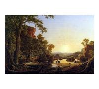 Impression sur toile giclée de qualité musée - Hooker et convoi traversent la nature sauvage de Plymouth à Hartford, 1636 - 76,2 x 101,6 cm | Encres d'archives sur toile en polycoton | Parfait pour le