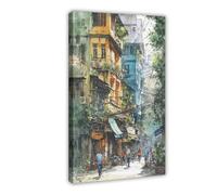 Impression sur toile Hanoï - Décoration murale pour salon, chambre à coucher - 40 x 60 cm