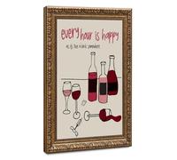 Impression sur toile « Happy Hour Is Happy Hour » dessinée à la main - Décoration murale pour salon, chambre à coucher - 50,8 x 76,2 cm (L x l)