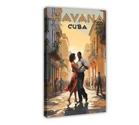 Impression sur toile Havane Cuba, Cuba, décoration murale pour salon, chambre à coucher, 20 x 30 cm