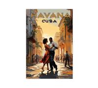 Impression sur toile Havane Cuba, Cuba, décoration murale pour salon, chambre à coucher (50 x 75 cm)