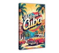 Impression sur toile Havane Cuba, Cuba - Décoration murale pour salon, chambre à coucher - 50 x 75 cm