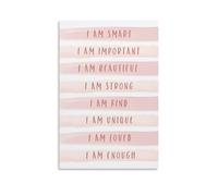 Impression sur toile « I Am Affirmation » - Poèmes inspirants - Poster esthétique vintage - Impression pour appartement, chambre à coucher, salon - 20 x 30 cm
