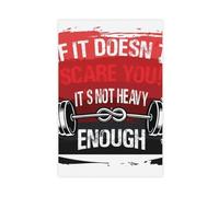 Impression sur toile « If It Doesn't Scare You Its Not Heavy Enough » - Décoration murale pour salon, chambre à coucher, sans cadre : 60 x 90 cm
