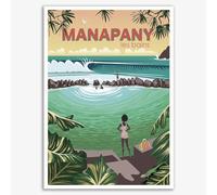Impression sur Toile Île De La Réunion Française Vacances Vintage Voyage Affiches Impression Toile Peintures Ville pour Salon Décor À La Maison Mur Art Photos, 60X90Cm sans Cadre