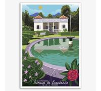 Impression sur Toile Île De La Réunion Française Vacances Vintage Voyage Affiches Impression Toile Peintures Ville pour Salon Décor À La Maison Mur Art Photos, 40X50Cm sans Cadre