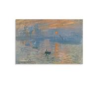 Impression sur toile Impression, lever du soleil, Soleil Levant, 1872 par Claude Monet - Décoration murale moderne - 30 x 45 cm