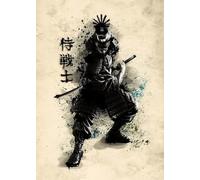 Impression sur Toile Impression sur Toile Représentant Un Sabre Japonais, Un Sabre, Un Poisson, Un Samouraï, des Peintures À L'Encre, Une Affiche Modulaire, Décoration D'Intérieur, Salon, Cade