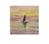 Impression sur toile Impressionniste The Sailing Boat, Evening Effect par Claude Monet, 50 x 50 cm