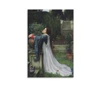 Impression sur toile imprimée John William Waterhouse Painters' Works「Isabella And The Pot of Basilic」 - Impression sur toile murale - Idée cadeau - 50 x 75 cm