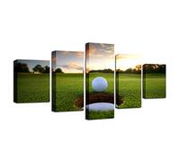 Impression sur Toile intissée 5 Pieces le golf Image sur Verre Tableau Mural sur Toile Photo Motif Moderne Art Décoration (sans cadre)