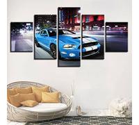 Impression Sur Toile Intissee Voiture De Sport Bleue Voiture De Course Sans Cadre 150 X 100 Cm 5 Parties Tableau Tableaux Decoration Murale Photo Image Artistique Photographie Graphique Pour Salon Ch