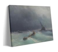 Impression sur toile Ivan Aivazovsky « Storm at Sea » - Décoration murale - Décoration d'intérieur - 20 x 30 cm