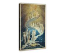 Impression sur toile Jacob's Ladder par William Blake - Décoration murale pour maison, école, bureau - 61 x 91,4 cm