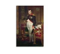 Impression sur toile Jacques-Louis David Napoléon Bonaparte dans son étude aux Tuileries (1812) - Décoration murale pour chambre à coucher, salon - 60 x 90 cm