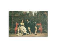 Impression sur toile James Tissot Painter Works (Faust And Marguerite in The Garden) Décoration d'intérieur ou de chambre à coucher 50 x 75 cm