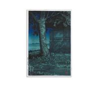 Impression sur toile japonaise Hasui Kawase-Hachirogata, préfecture d'Akita de 1927 - 60 x 90 cm