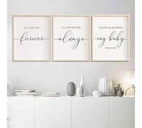 Impression sur Toile Je Vous Aimerai Pour Toujours,Citations d'amour en Famille de Motivation Tableau Décoration Murale,Toile Peinture Affiche Chambre SalonArt Décoration (3X30X40CM,Sans Cadre)