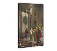 Impression sur toile Jean Leon Gerome - The Carpet Merchant - Décoration murale moderne pour chambre à coucher - 30 x 45 cm