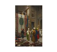 Impression sur toile Jean Leon Gerome - The Carpet Merchant - Décoration murale pour la maison, l'école, le bureau - Sans cadre - 30 x 45 cm