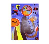 Impression sur toile Joan Miro Des échelles traversent le ciel bleu surréalistes Art mural Tirage Gi sur toile Peinture célèbre Reproduction artistique Décoration maison42x30cm(17x12in)Sans cadre