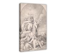 Impression sur toile John Hamilton Mortimer - La mort sur un cheval pâle - Décoration murale pour chambre à coucher, bureau, chambre, cadre cadeau, 60 x 90 cm