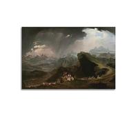 Impression sur toile John Martin (Joshua Commanding The Sun to Stand Still upon Gibeon, 1816) - Décoration murale moderne pour chambre à coucher - 30 x 45 cm