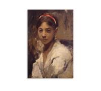 Impression sur toile John Singer Sargent - Peinture sur toile représentant la tête d'une fille Capri - 20 x 30 cm