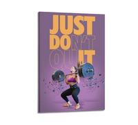 Impression sur toile « Just Don't Quit » - Thème fitness - Impression de motivation - Impression sur toile - Décoration murale moderne pour chambre à coucher familiale - 1
