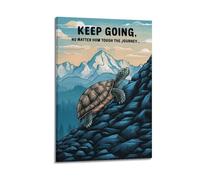 Impression sur toile « Keep Going », impression de tortue, affiche de persévérance - Impression sur toile - Décoration murale moderne pour chambre à coucher - 50,8 x 76,2 cm