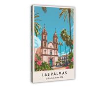 Impression sur toile Las Palmas pour chambre à coucher, bureau, chambre, cadeau 20 x 30 cm