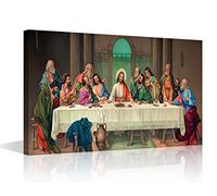 Impression sur toile « Last Cène »,Décoration murale,Christ religieux,Belief Jésus,Affiche rétro,Pour chambre à coucher, salon, salle de bain,Encadrée prête à accrocher,61x40 cm